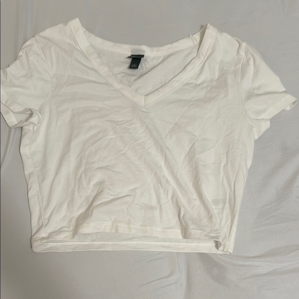 Wild Fable White Crop Wrap T-Shirt